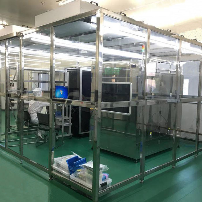 潔凈棚用帶有固定結構的防撞型材(不銹鋼、鋁、高效過濾器為玻璃纖維)